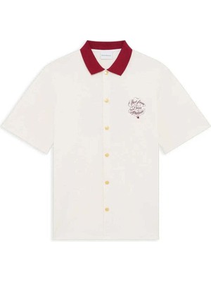 American Rag Cie La Chemise Piquee Slogan Vignes: Rahat Kesim, 100% Pamuklu Erkek Gömlek