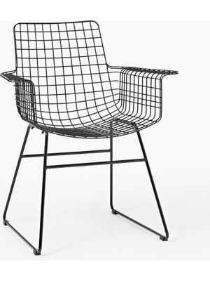 Westwing Wire Metal Kollu Sandalye – Altın Rengi, Endüstriyel Tasarım
