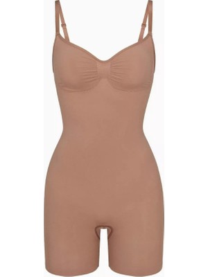 Skims Seamless Sculpt Mid Thigh Bodysuit, Dikişsiz Şekillendirici