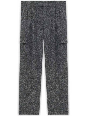 American Rag Cie Koyu Gri Yün Karışımlı Cargo Pantolon - Le Pantalon Tweed Chiné