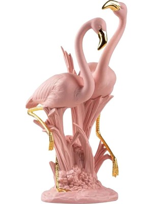 Lladro Flamingolar Heykeli, 33 cm Porselen Dekoratif Figür