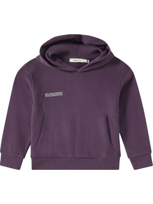 Pangaia Çocuklar Için Kapüşonlu Koyu Mor Sweatshirt