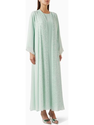 HOMA Q Şık Yapılı Boncuklu Abaya Seti Rahat Tasarım ile Farklı Davetlerde Şıklığı Yakalayın