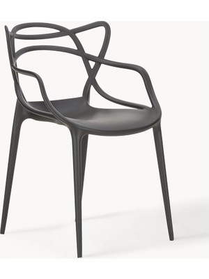 Westwing Kartell Masters Sandalye Seti (2 Adet): Siyah, Istiflenebilir