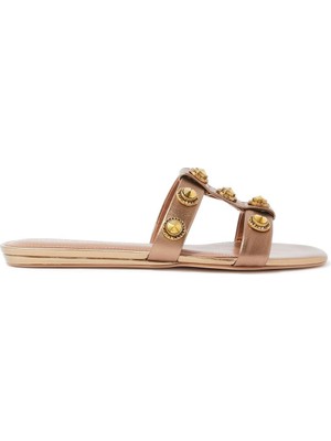Kurt Geiger Kahverengi Deri Düz Sandalet