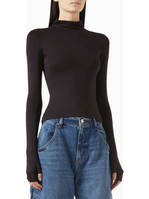 EB Denim Siyah Swann Mockneck Üst - Modal Karışımı - Hafif, Şık ve Konforlu Özellikler