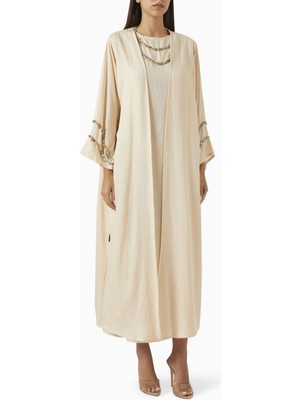 Beige Collection Şık Abaya ve Elbise Seti Günlük ve Gece Kullanımı Için Rahat ve Zarif Tasarım