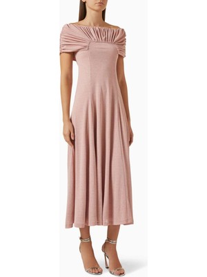 Eegen Studio Marrgot Diz Boyu Triko Elbise - Şık ve Rahat, Off-Shoulder