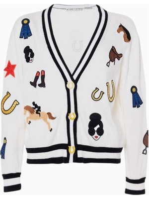 Alice and Olivia Binici Temalı Armalı Kontrast Çizgili Hırka