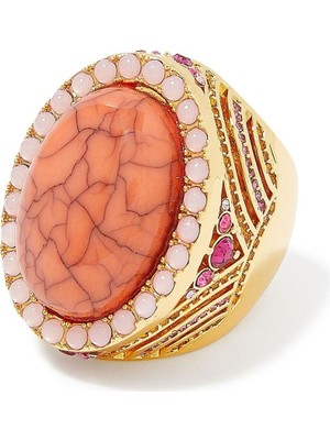 Kurt Geiger Xl Oval Cocktail Ring, Büyük Oval Taşlı Gösterişli Yüzük