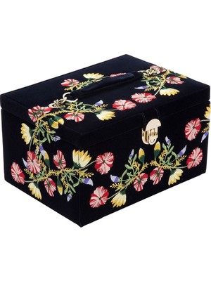 Wolf Zoe Medium Jewelry Box Kadife Mücevher Kutusu, Ayna ve Seyahat Çantalı