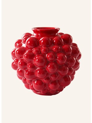 Jotex Vase Blush Seramik Vazo, El Yapımı, Sırlı Meyve Tasarımı, 24,5 cm