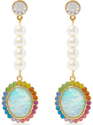 Kurt Geiger Regency Droplet Küpe 2x1 Cm, Renkli Damla Formlu Zarif Kadın Aksesuarı