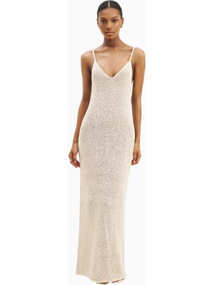 Because Of Alice Crochet Örgü Plunging Cami Kadın Maxi Elbise