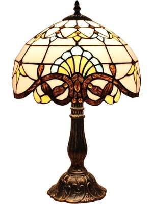 Bieye Tiffany Tarzı Vitray Masa Lambası, 18 Inç