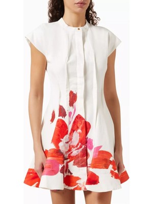 Acler Chapelhill Mini Elbise, Wildberry Bloom Desenli