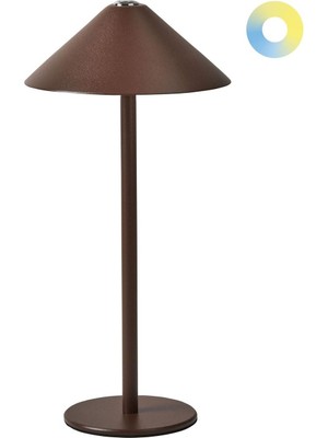 Beliani Kahverengi Kablosuz LED Masa Lambası, Dimmerli, USB Şarjlı ve Modern Tasarım