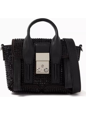3.1 Phillip Lim Nano Pashli Kristal Çanta Saten, Taşlı, Çapraz Askılı ve Şık Tasarım