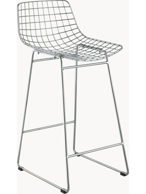 Westwing Wire Metal Bar Taburesi - Gümüş Rengi, Minimalist ve Çok Yönlü