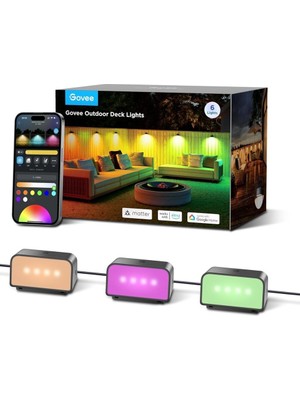Govee Rgbıc Akıllı Dış Mekan Çit Işıkları 6'lı, IP65, Alexa Uyumlu, Müzik Senkron, 60 Sahne