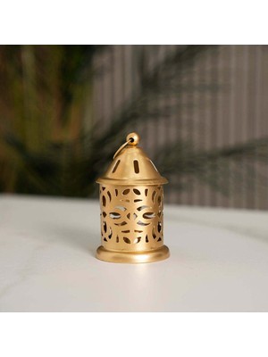 The Home Altın Metal Kesim Desenli Fener 10.5 Cm, Modern Tasarım