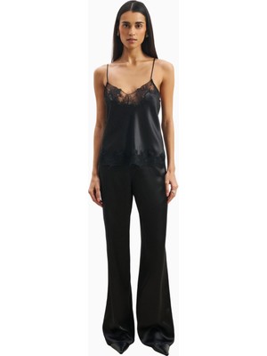 Because Of Alice Formal Satin Straight Leg Trousers Saten Düz Paça Kadın Pantolon