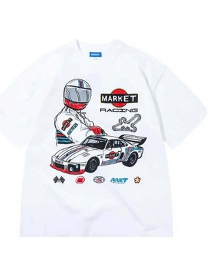 American Rag Cie Qualifier T-Shirt - Yüzde 100 Pamuk, Beyaz, Rahat Kesim | Makine Yıkanabilir
