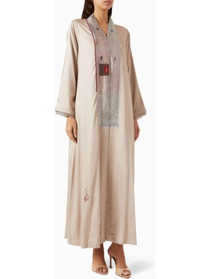 Zah Design Modern Tasarım Abaya Rahat Şıklık ile Uzun Kollu ve Açık Ön Detaylı