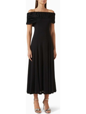 Eegen Studio Marrgot Diz Boyu Triko Elbise - Şık ve Rahat, Off-Shoulder