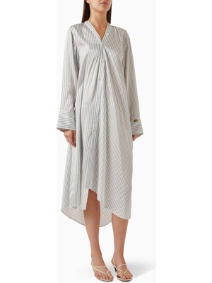 Acne Studios Asimetrik Gömlek Elbise - Açık Mavi - %100 Viskoz, Rahat ve Modern Tasarım