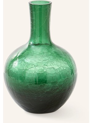 Polspotten Ball Body S Vazo 32 Cm, El Üfleme Cam, Crackle Efekt, Dekoratif Tasarım