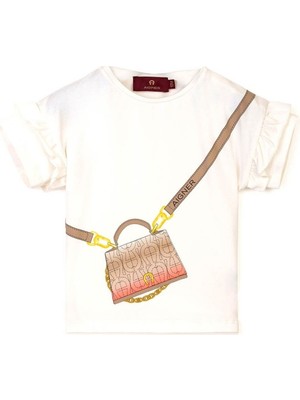 Aigner Snow White Kız T-Shirtü, %95 Pamuk %5 Elastan, Kız Çocukları Için Beyaz ve Şık