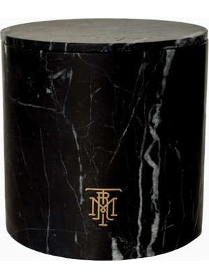 Montroi Nero Marquina Marble Candle Holder El Yapımı Lüks Mumluk