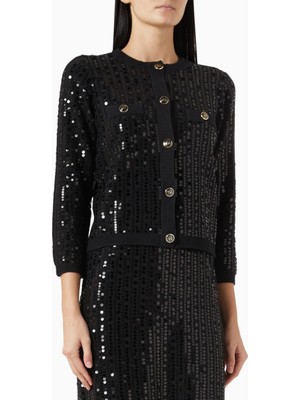 Marella Siena Bouclé Sequin Hırka, Işıltılı Düğme Detaylı Yeni Sezon