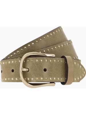 B.belt Çivili Kadın Deri Kemer, Lüks Klasik Toka, 75 cm
