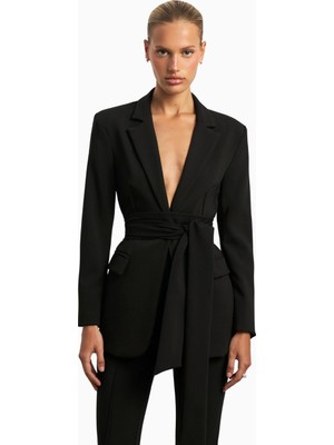 Because Of Alice Classic Blazer With Belt Klasik Blazer Kadın Ceket