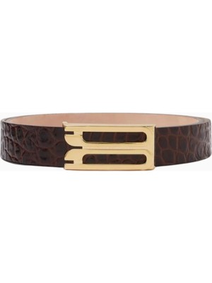 Victoria Beckham Regular Frame Timsah Desenli Deri Kemer