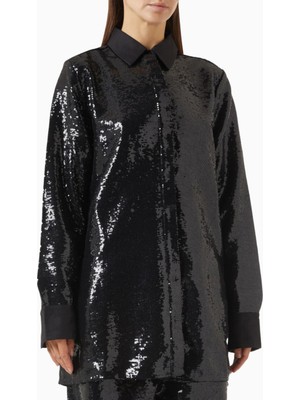 16Arlington Marley Sequin-Işlemeli Linen Gömlek