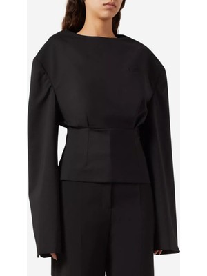 A.w.a.k.e. Mode Virgin Wool Karışımlı Dar Kesim Top, Siyah
