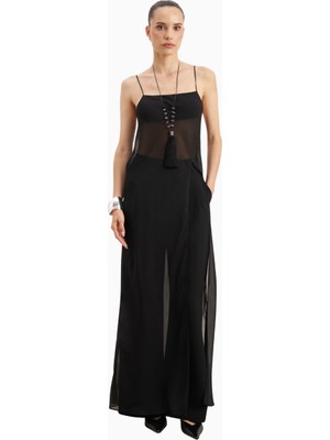 Because Of Alice Kadın Şeffaf Şifon Uzun Askılı Camisole Bluz