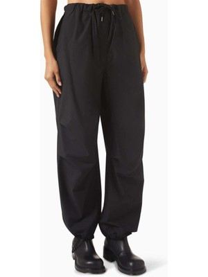 Acne Studios Siyah Relaxed Drawstring Pantolon - %63 Pamuk %37 Keten Karışımı Rahat ve Şık