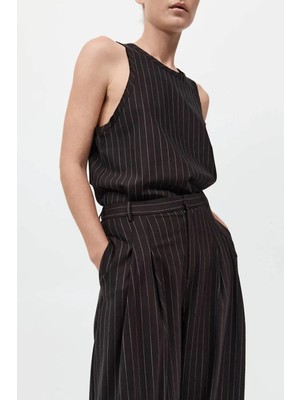 American Rag Cie Kadınlar Için Yün Çizgili Kolsuz Tişört | %96 Rws Yün ile Sürdürülebilir Moda