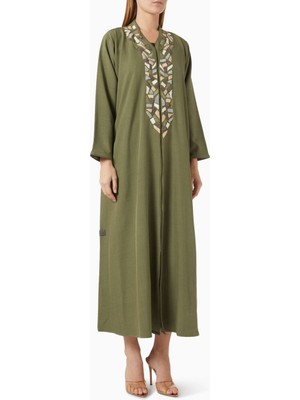 Rauaa Official Günlük Şıklık Için Işlemeli Abaya ve Eşleşen Şila ile Rahat Kullanım