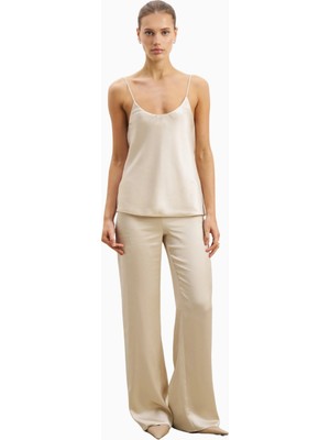 Because Of Alice Formal Satin Straight Leg Trousers Saten Düz Paça Kadın Pantolon