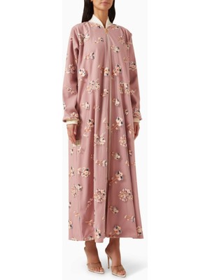 Elna Line Çiçek Desenli Fermuarlı Abaya Modeli ile Şıklığınızı Yükseltin
