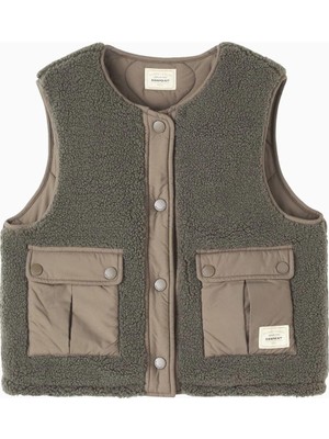 Bonpoint Junior Çift Taraflı Lüks Tasarım Teddy Fleece Çocuk Yelek