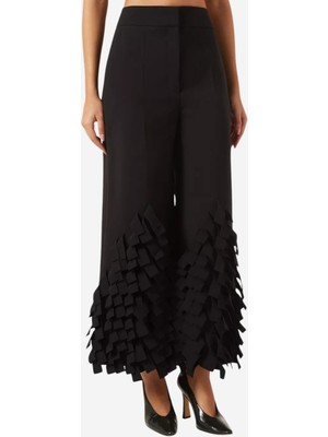 Awake Rectangle Fringe Culotte Pantolon, Siyah