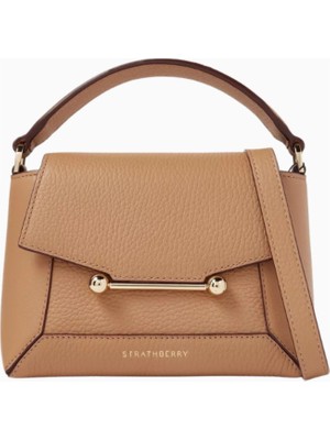 Strathberry Nano Mosaic Deri Top Handle Çanta, Sanatsal ve Zarif Mini Model