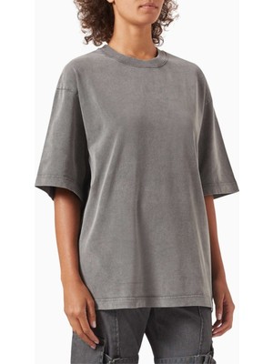 Acne Studios Siyah Crewneck Relaxed T-Shirt - %100 Organik Pamuk - Vintage Yıpranmış Etki