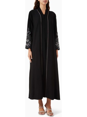 Rauaa Official Şık Dikiş ve Boncuk Işlemeli Rahat Abaya ile Günlük Şıklık ve Konforu Yakalayın